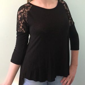 Black shirt with lace shoulders!